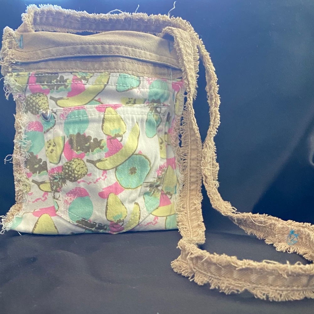 “Fruity Pants” Upcycled Crossbody Purse